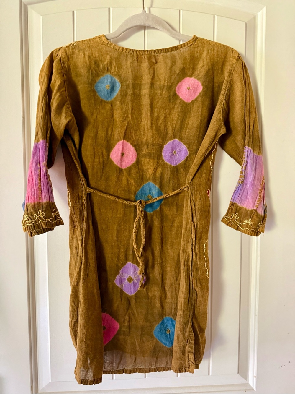 Vintage Somya Brown Embroidered Floral Tunic with Colorful Accents Y2K - Picture 9 of 12